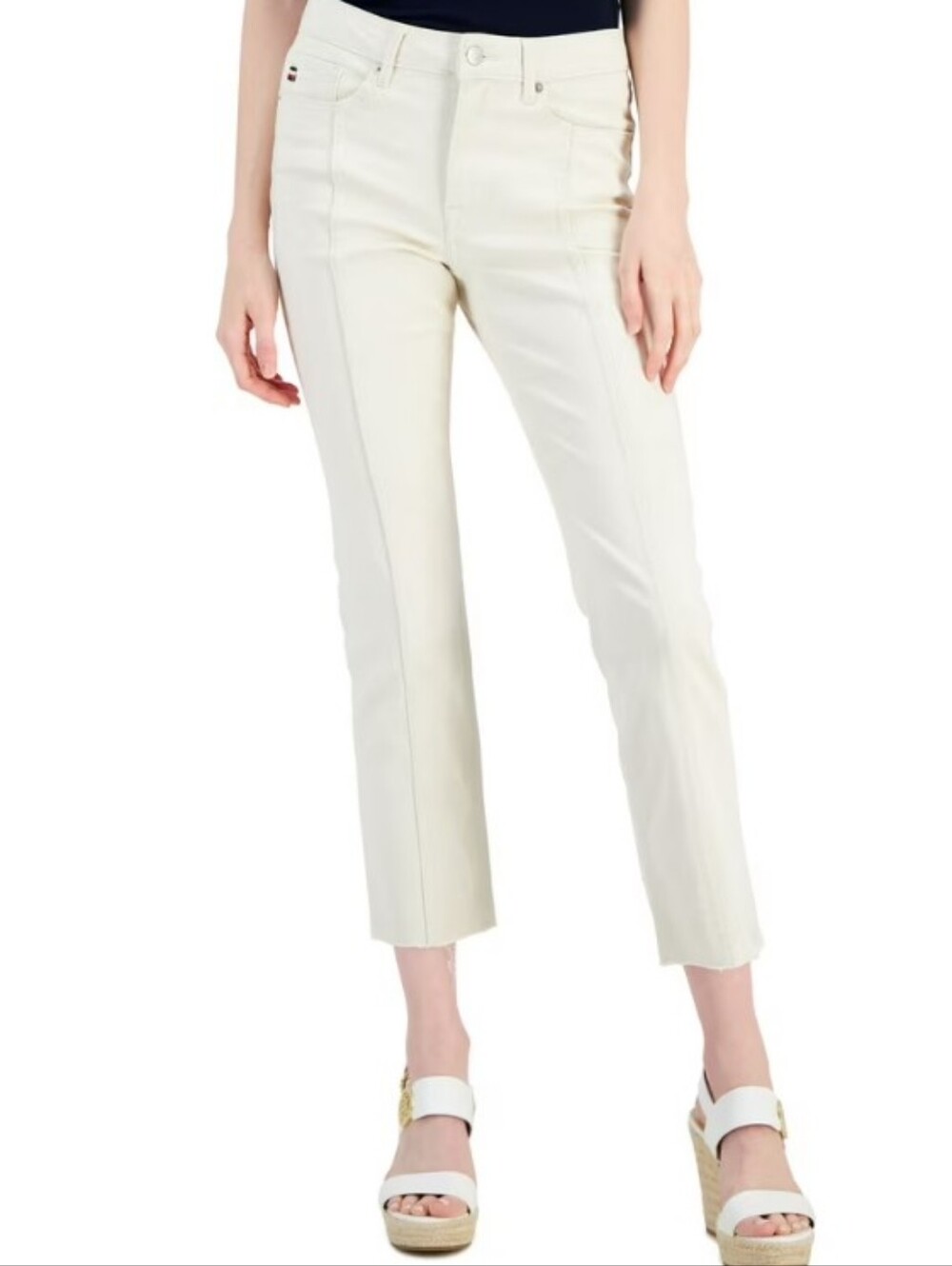Tommy Hilfiger Tribeca Straight Ankle Cream Jeans Size 14
